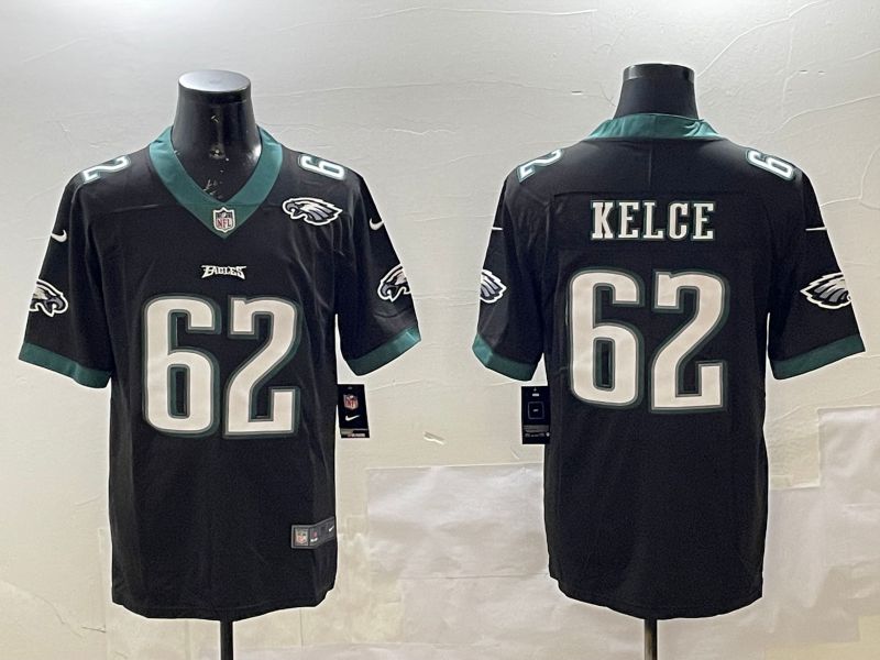 Men Philadelphia Eagles #62 Kelce Black Second generations 2025 Nike Vapor Limited NFL Jersey style 4->philadelphia eagles->NFL Jersey
